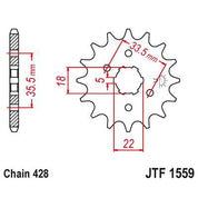 JT Sprockets Front Steel Countershaft Sprocket 14 Tooth 14T 428 Chain