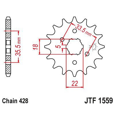 JT Sprockets Front Steel Countershaft Sprocket 14 Tooth 14T 428 Chain