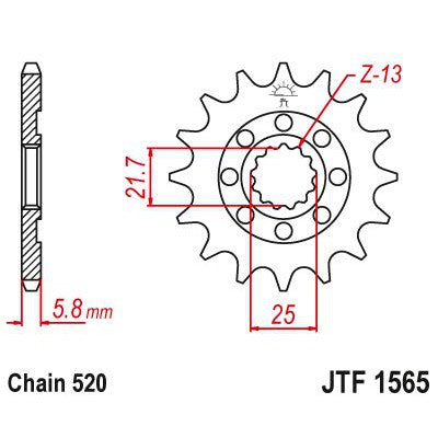 JT Sprockets Front Steel Countershaft Sprocket SC 13 Tooth 13T 520 Chain