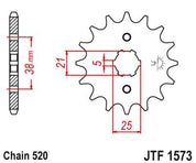 JT Sprockets Front Steel Sprocket 13 Tooth 13T 420 Chain JTF1573.13