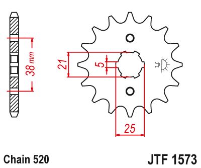 JT Sprockets Front Steel Sprocket 13 Tooth 13T 420 Chain JTF1573.13