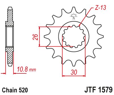 JT Sprockets Front Steel Countershaft Sprocket 15 Tooth 15T 520 Chain