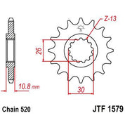 JT Sprockets Front Steel Countershaft Sprocket 17 Tooth 17T 520 Chain