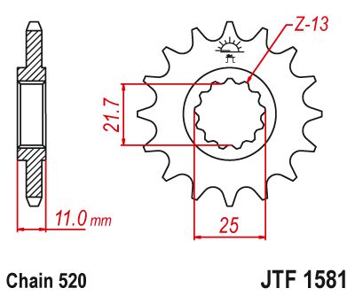 JT Sprockets Front Steel Countershaft Sprocket 17 Tooth 17T 520 Chain