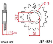 JT Sprockets Front Steel Countershaft Sprocket 16 Tooth 16T 520 Chain For Yamaha FZ6 Fazer 2004-2008 JTF1581.16