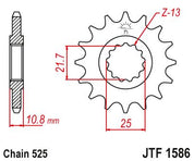 JT Sprockets Front Steel Countershaft Sprocket 16 Tooth 16T 525 Chain