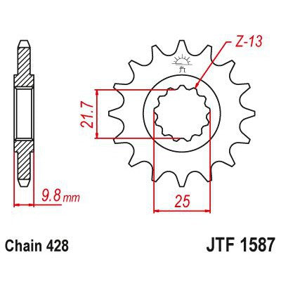 JT Sprockets Front Steel Countershaft Sprocket 20 Tooth 20T 428 Chain