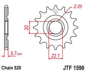 JT Sprockets Front Steel Countershaft Sprocket 12 Tooth 12T 520 Chain