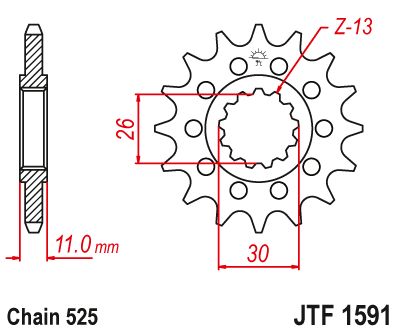 JT Sprockets Front OEM Type Rubber Cushioned Sprocket 15 Tooth 15T 525 Chain