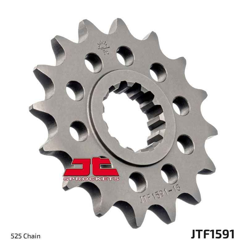 JT Sprockets Front OEM Type Rubber Cushioned CS Sprocket 16 Tooth 16T 525 Chain For Yamaha Tracer 7 (MTT690) 2021-2024 JTF1591.16RB