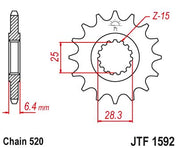 JT Sprockets Front Steel Countershaft Sprocket 15 Tooth 15T 520 Chain