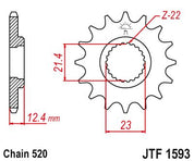 JT Sprockets Front Steel Countershaft Sprocket 14 Tooth 14T 520 Chain For Yamaha Raptor 250 YFM250R 2008-13 JTF1593.14