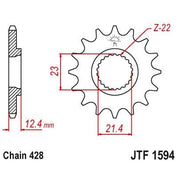 JT Sprockets Front Steel Countershaft Sprocket 15 Tooth 15T 428 Chain For Yamaha XT250 2008-21 JTF1594.15