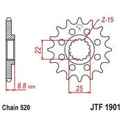 JT Sprockets Front Steel Sprocket 14 Tooth 14T 520 Chain For KTM Freeride 250 R F 2019 JTF1901.14