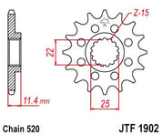 JT Sprockets Front Steel Countershaft Sprocket 16 Tooth 16T 520 Chain For CF-Moto 800 MT Explore 2023-2024 JTF1902.16