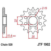 JT Sprockets Front OEM Type Rubber Cushioned Sprocket 15 Tooth 15T 520 Chain