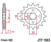 JT Sprockets Front Steel Sprocket 14 Tooth 14T 520 Chain JTF1903.14