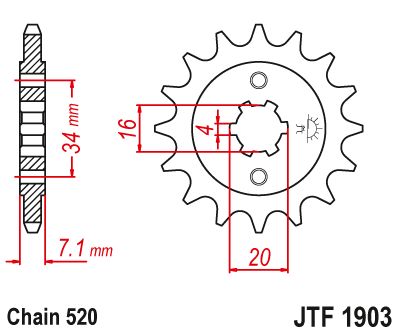 JT Sprockets Front Steel Sprocket 14 Tooth 14T 520 Chain JTF1903.14