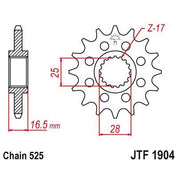 JT Sprockets Front Steel Countershaft Sprocket 16 Tooth 16T 525 Chain For KTM 990 Adventure 2010-2013 JTF1904.16