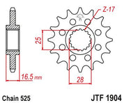 JT Sprockets Front Steel Countershaft Sprocket 17 Tooth 17T 525 Chain For KTM 1290 Super Adventure T 2017-18 JTF1904.17