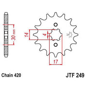 JT Sprockets Front Steel Countershaft Sprocket 15 Tooth 15T 420 Chain JTF249.15