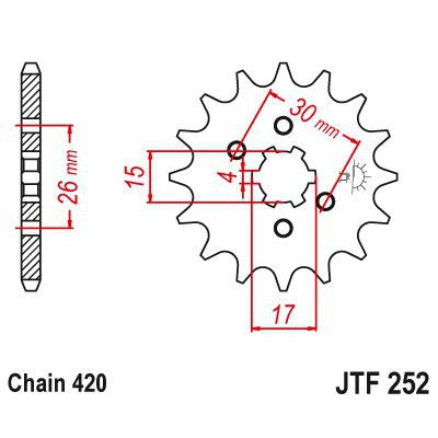 JT Sprockets Front Steel Countershaft Sprocket 12 Tooth 12T 420 Chain JTF252.12