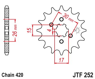 JT Sprockets Front Steel Countershaft Sprocket 13 Tooth 13T 420 Chain JTF252.13