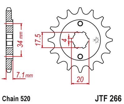 JT Sprockets Front Steel Sprocket 14 Tooth 14T 520 Chain JTF266.14