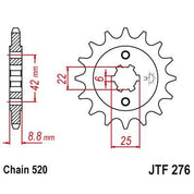 JT Sprockets Front Steel Sprocket 16 Tooth 16T 520 Chain For Honda CB400 NB,NC,ND 1981-1983 JTF276.16