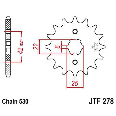 JT Sprockets Front Steel Countershaft Sprocket 15 Tooth 15T 530 Chain JTF278.15