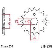 JT Sprockets Front Steel Countershaft Sprocket 16 Tooth 16T 530 Chain For Honda CB250 K3 1973 JTF278.16