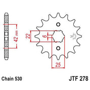 JT Sprockets Front Steel Countershaft Sprocket 17 Tooth 17T 530 Chain JTF278.17