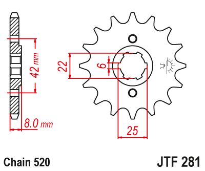 JT Sprockets Front Steel Countershaft Sprocket 15 Tooth 15T 520 Chain JTF281.15