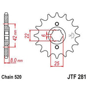 JT Sprockets Front Steel Countershaft Sprocket 14 Tooth 14T 520 Chain JTF281.14