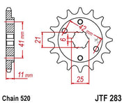 JT Sprockets Front Steel Sprocket 15 Tooth 15T 520 Chain For Honda NSR250 RG 1987 JTF283.15