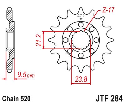 JT Sprockets Front Steel Countershaft Sprocket SC 13 Tooth 13T 520 Chain