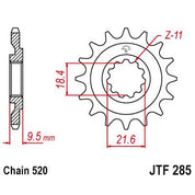 JT Sprockets Front Steel Countershaft Sprocket 14 Tooth 14T 520 Chain JTF285.14