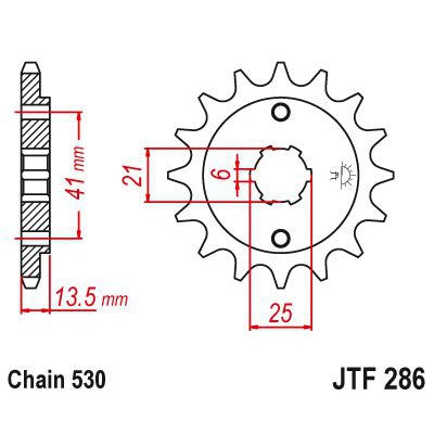 JT Sprockets Front Steel Countershaft Sprocket 15 Tooth 15T 530 Chain JTF286.15