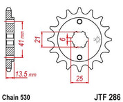 JT Sprockets Front Steel Countershaft Sprocket 15 Tooth 15T 530 Chain For Honda Interceptor 500 VF500F FF 1985 JTF286.15