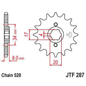 JT Sprockets Front Steel Sprocket 13 Tooth 13T 520 Chain JTF287.13