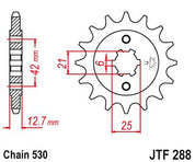 JT Sprockets Front Steel Countershaft Sprocket 18 Tooth 18T 530 Chain JTF288.18