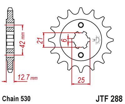 JT Sprockets Front Steel Countershaft Sprocket 18 Tooth 18T 530 Chain JTF288.18