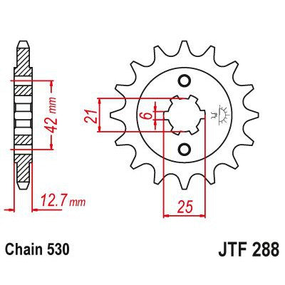 JT Sprockets Front Steel Countershaft Sprocket 17 Tooth 17T 530 Chain JTF288.17