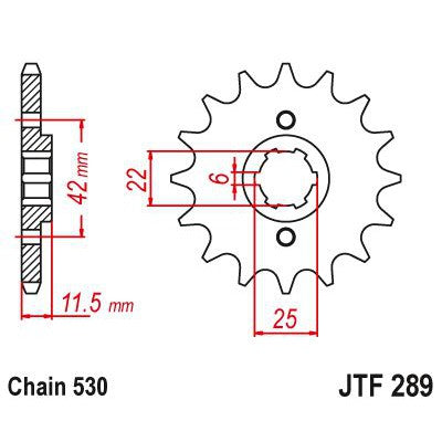 JT Sprockets Front Steel Countershaft Sprocket 16 Tooth 16T 530 Chain JTF289.16