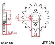 JT Sprockets Front Steel Countershaft Sprocket 15 Tooth 15T 530 Chain For Honda Ascot 500 FT500 1 Cylinder 1982-1984 JTF289.15