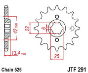 JT Sprockets Front Steel Sprocket 14 Tooth 14T 525 Chain JTF291.14