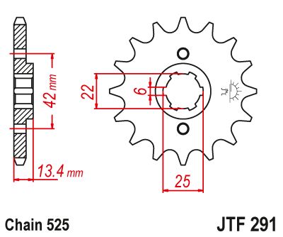 JT Sprockets Front Steel Sprocket 14 Tooth 14T 525 Chain JTF291.14