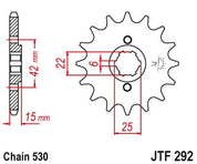 JT Sprockets Front Steel Sprocket 16 Tooth 16T 530 Chain JTF292.16