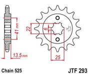 JT Sprockets Front Steel Sprocket 15 Tooth 15T 525 Chain JTF293.15