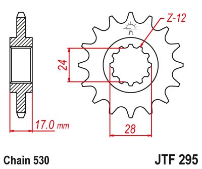 JT Sprockets Front Steel Countershaft Sprocket 15 Tooth 15T 530 Chain JTF295.15